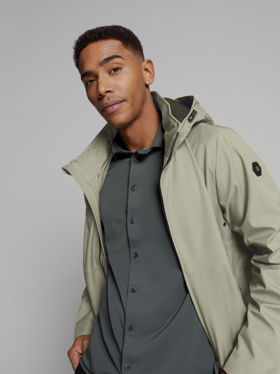 NO EXCESS Herren Softshell-Jacke in hell oliv