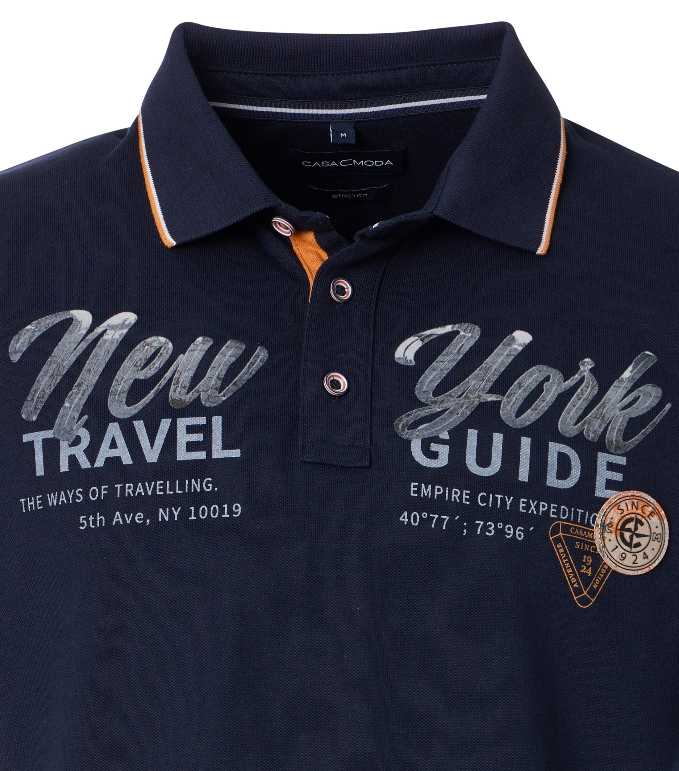 CASAMODA Herren Polo-Shirt mit Front-Print