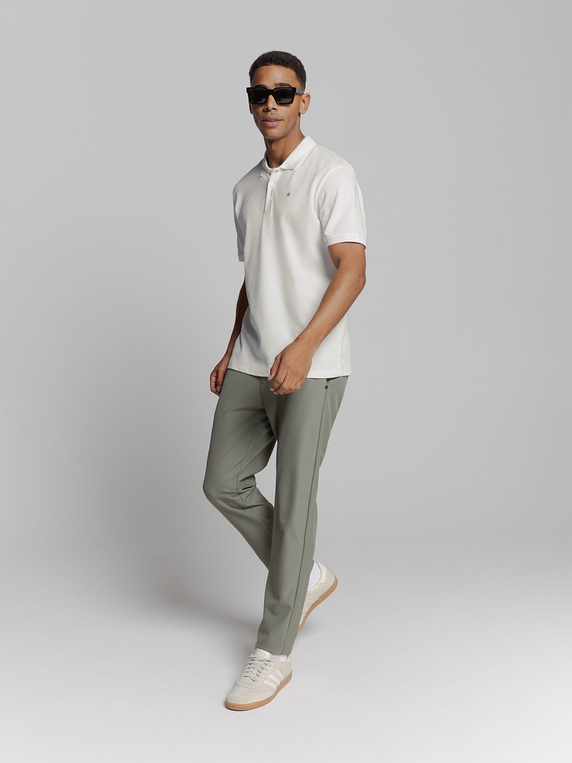 NO EXCESS Herren Poloshirt mit klassischen Design in Weiß