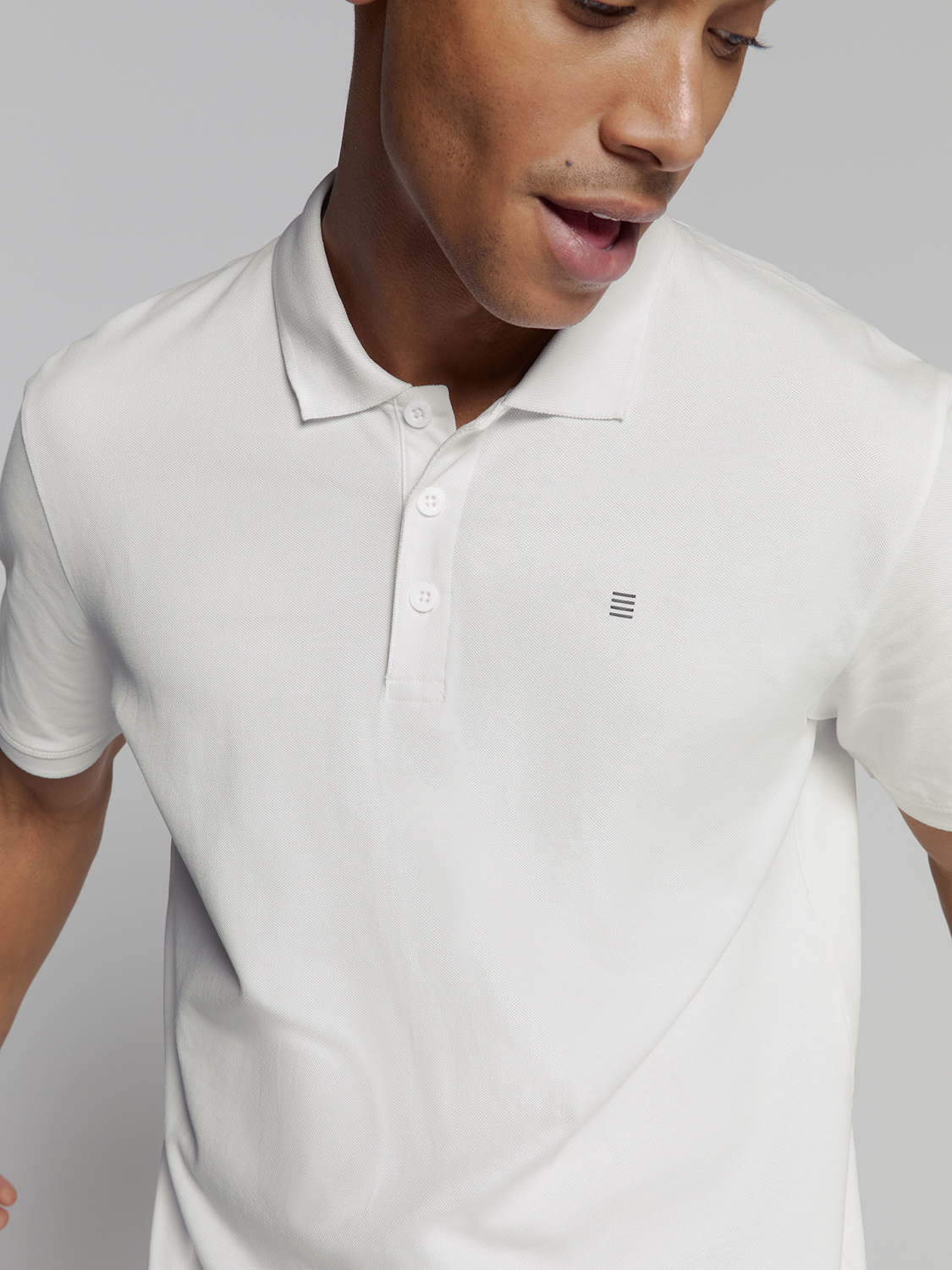 NO EXCESS Herren Poloshirt mit klassischen Design in Weiß