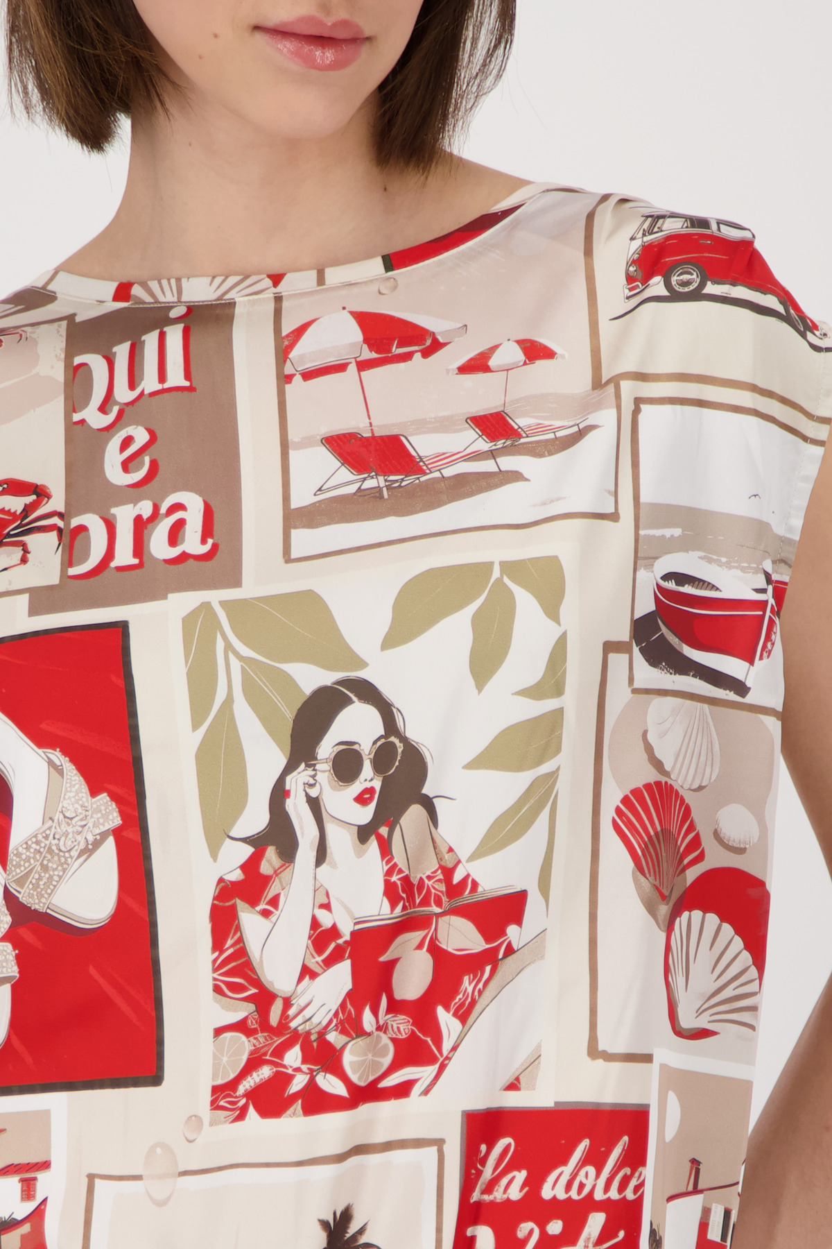 MONARI Damen Blusenshirt mit Polaroid-Print