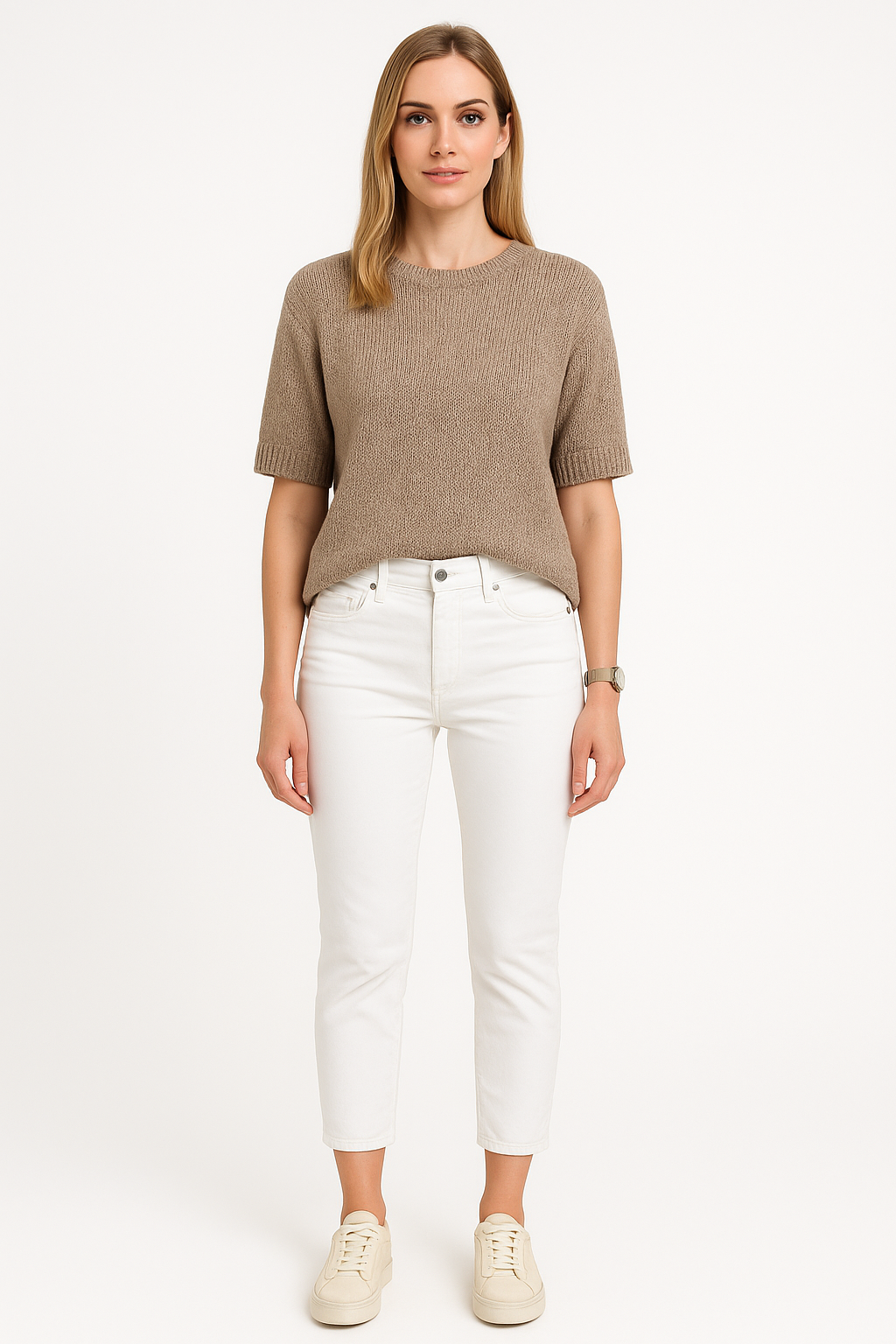 MARC O'POLO Damen 5 Pocket Jeans Lulea Ankle-Länge weiß