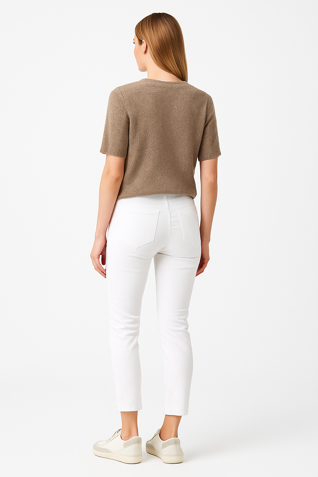 MARC O'POLO Damen 5 Pocket Jeans Lulea Ankle-Länge weiß