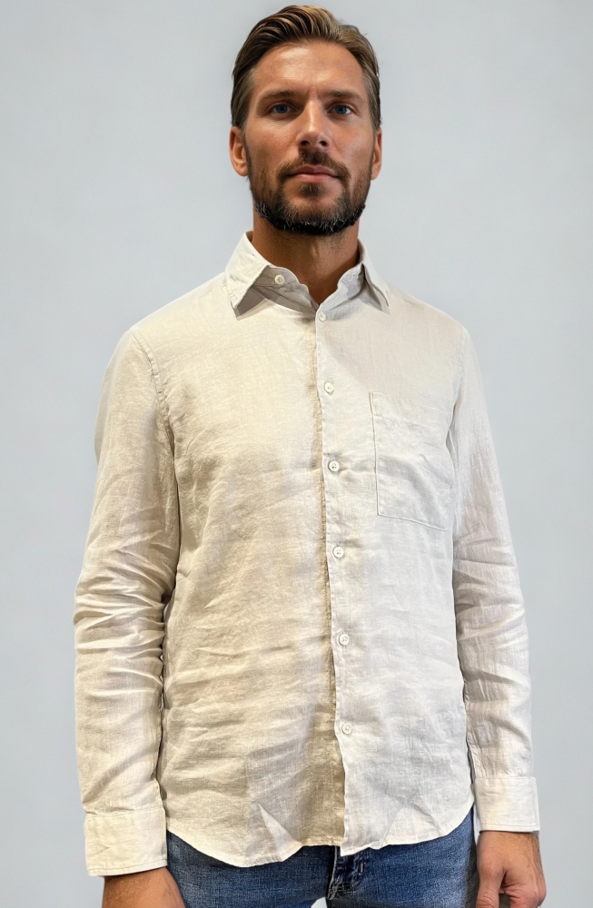 MARC O'POLO Herren Leinenhemd in beige