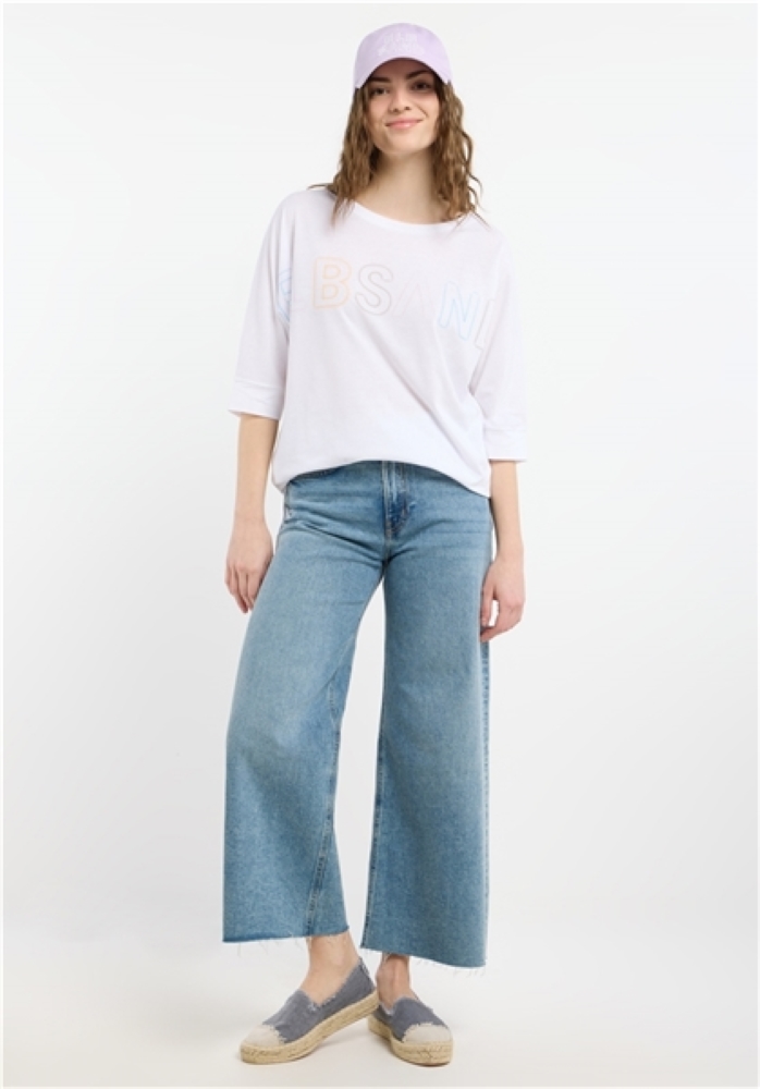 ELBSAND Damen T-Shirt 3/4 Arm Imea in bright white