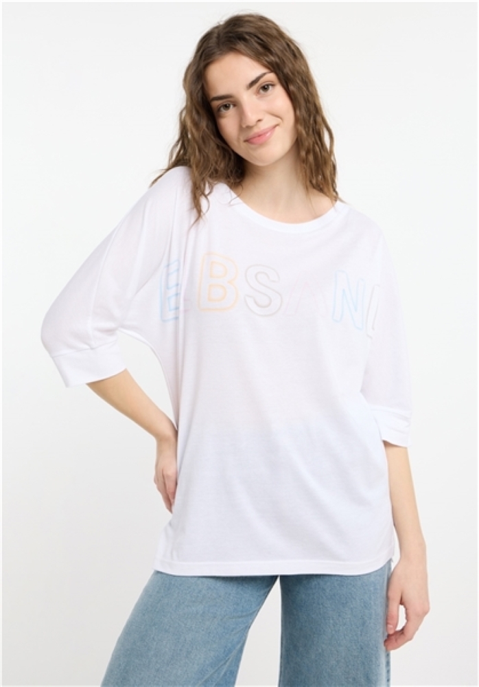 ELBSAND Damen T-Shirt 3/4 Arm Imea in bright white