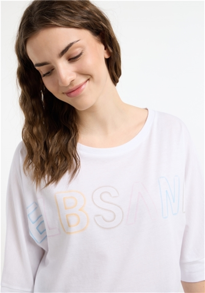 ELBSAND Damen T-Shirt 3/4 Arm Imea in bright white