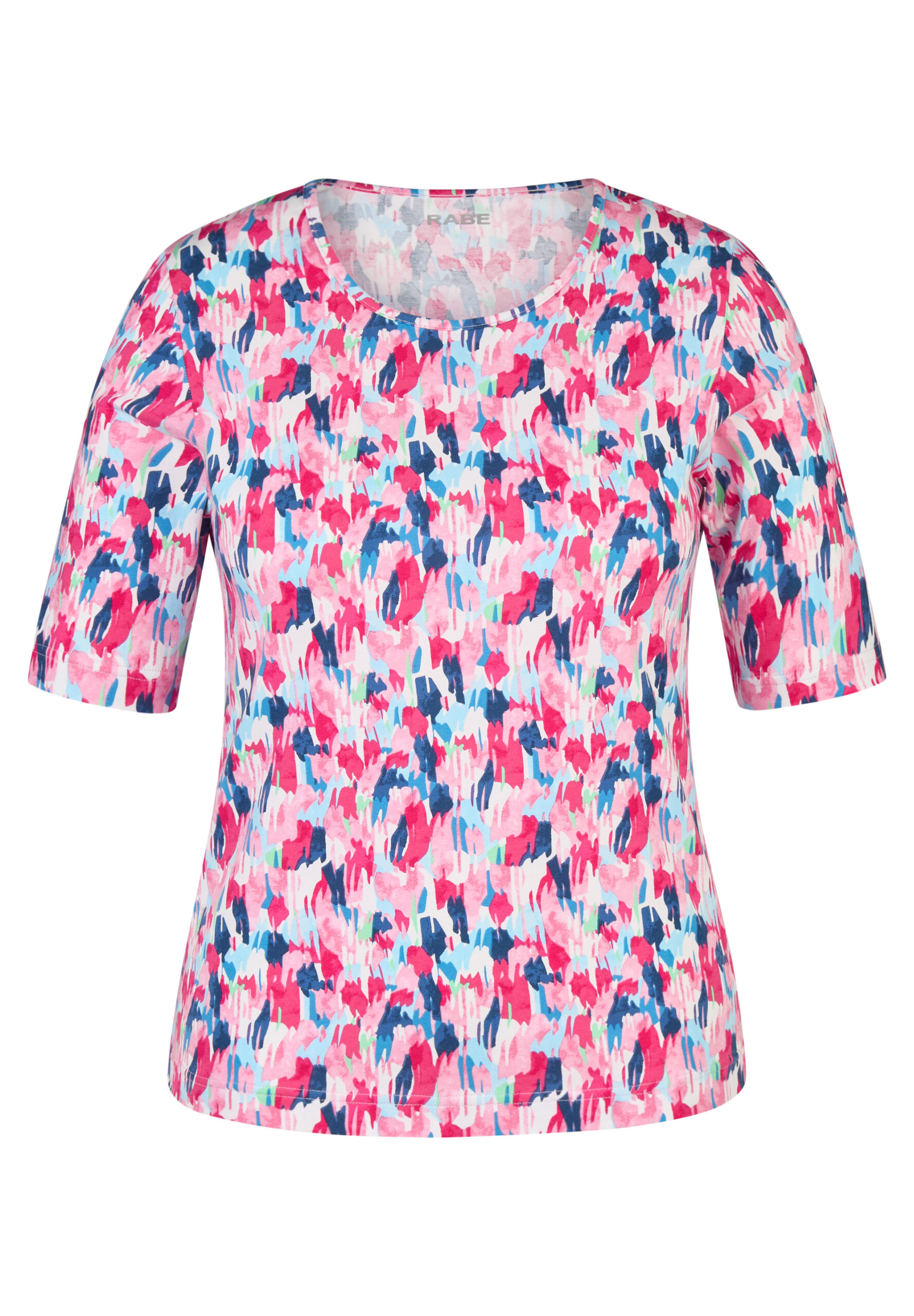 RABE Damenshirt mit abstraktem Alloverprint in pink-blau