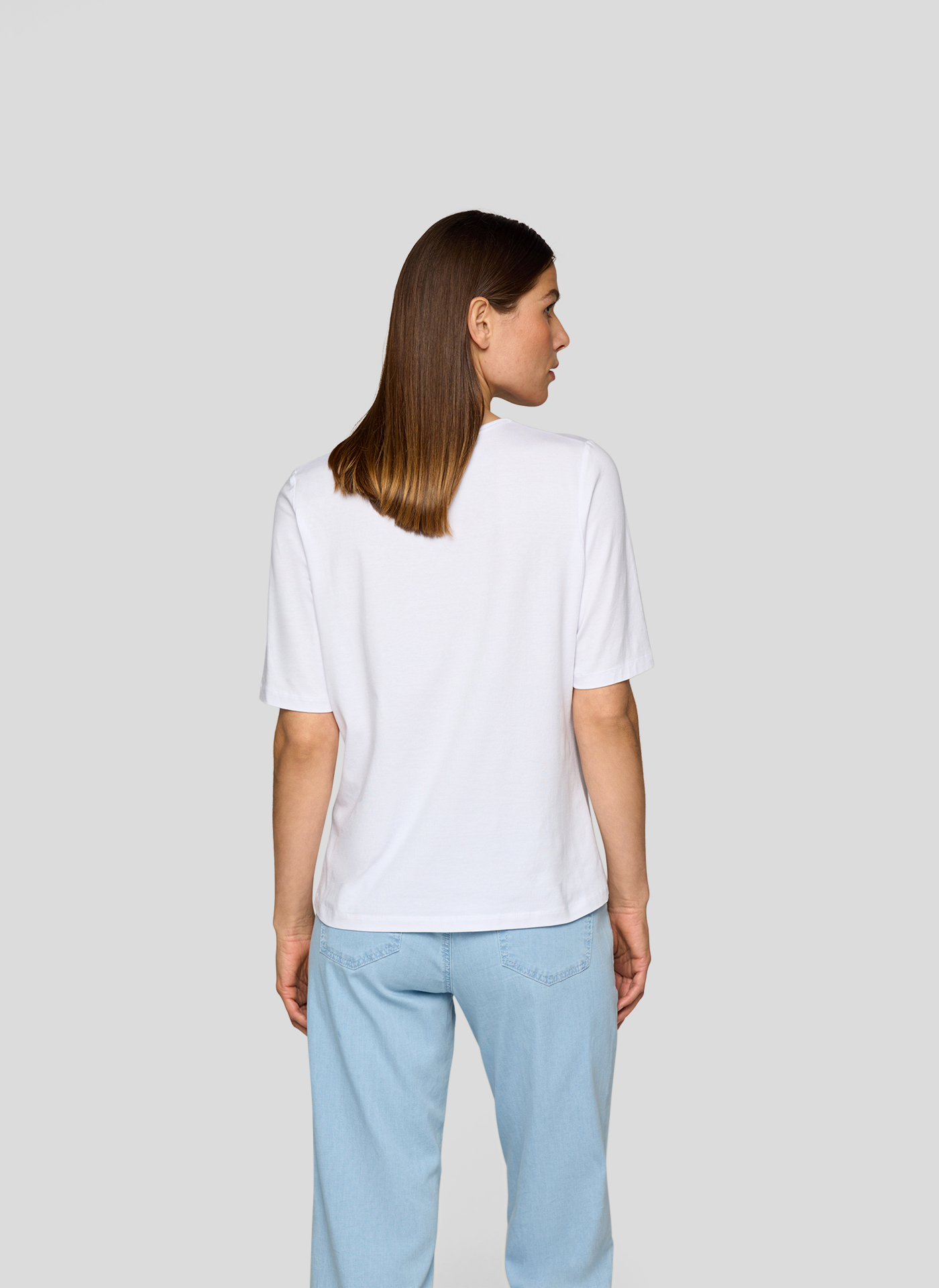 RABE Damenshirt mit Dolce-Schriftzug in weiß