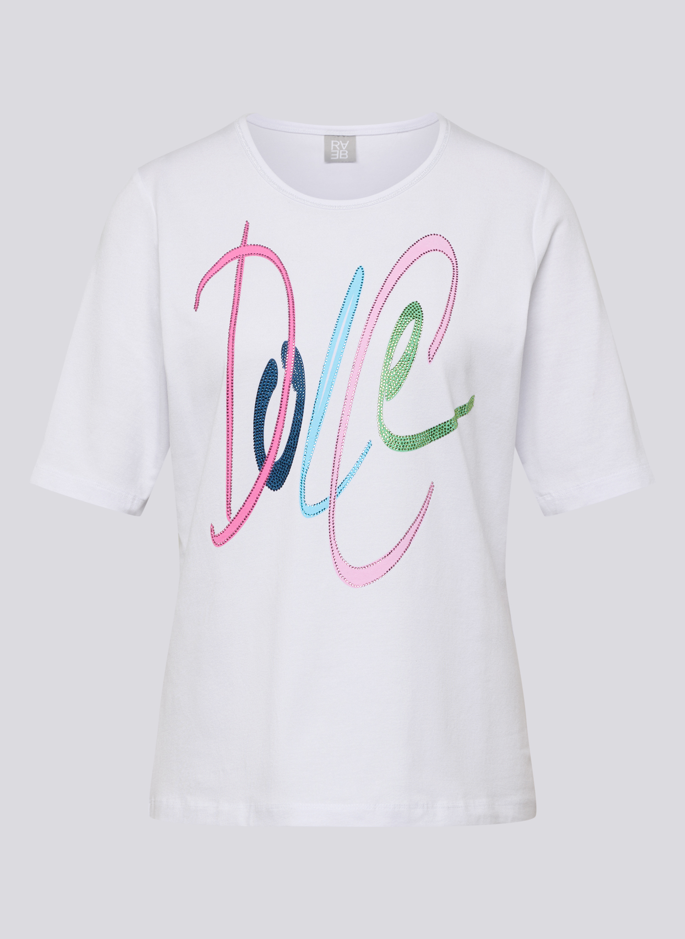 RABE Damenshirt mit Dolce-Schriftzug in weiß
