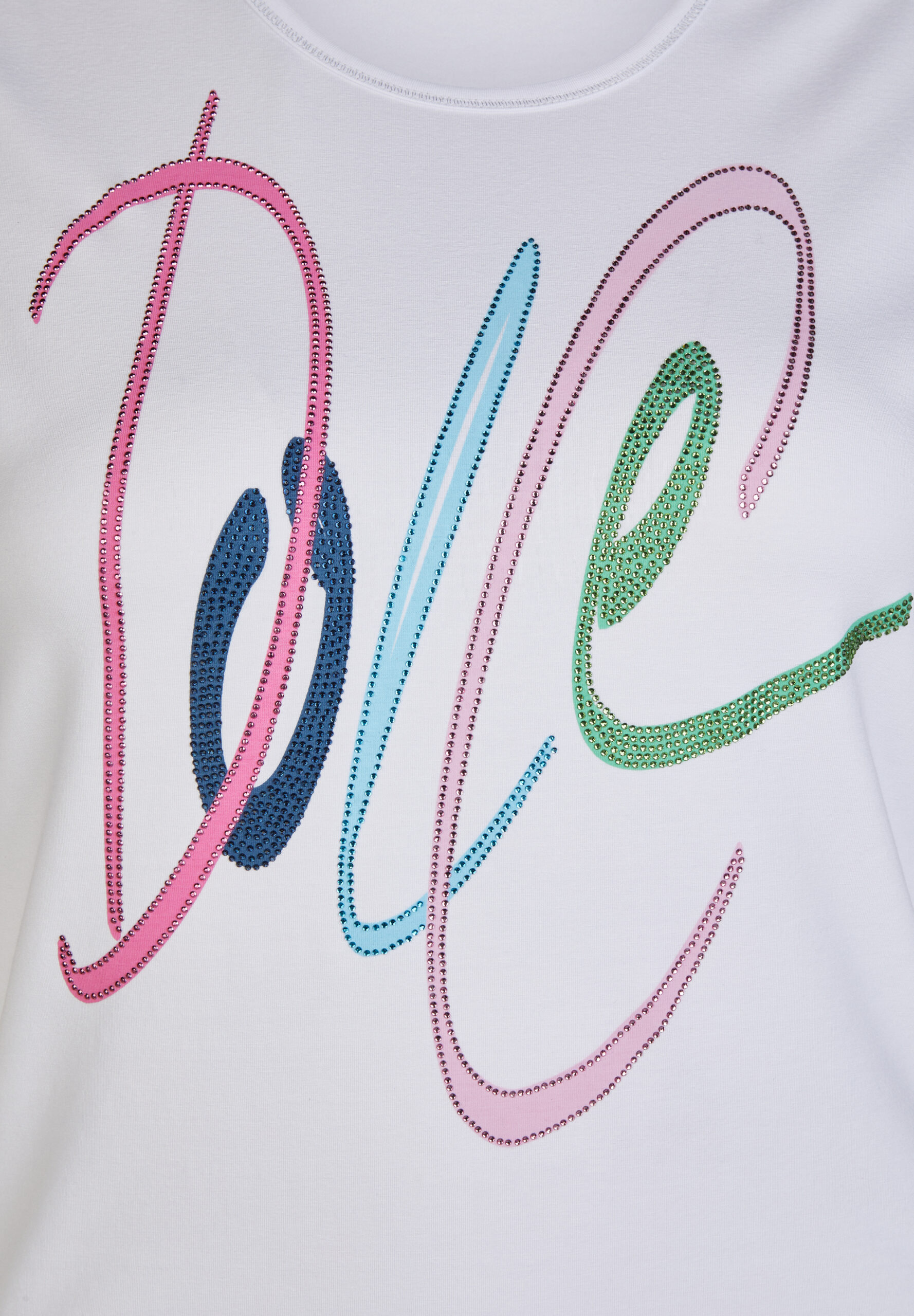 RABE Damenshirt mit Dolce-Schriftzug in weiß