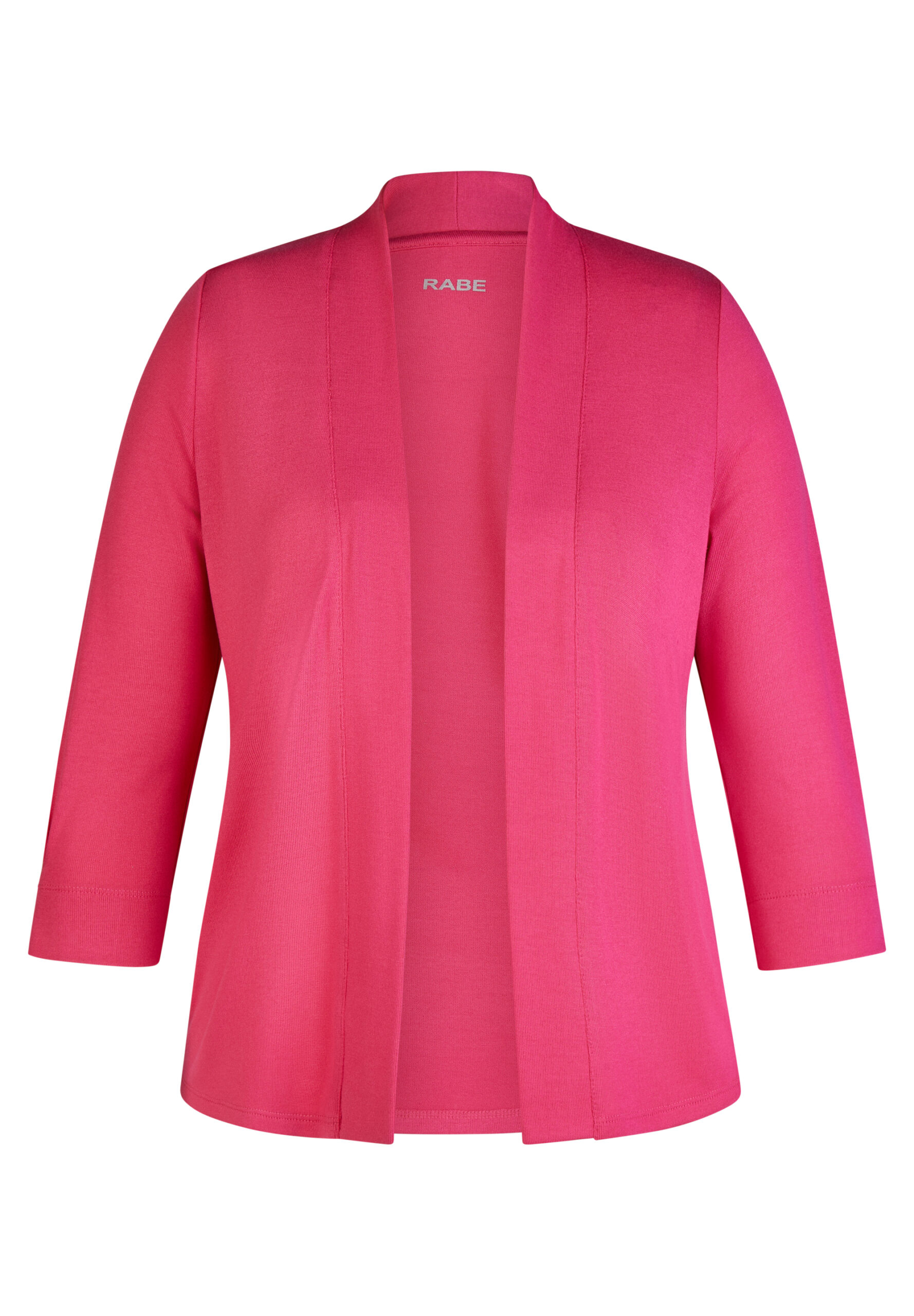 RABE Cardigan Damen – pinke Jerseyjacke mit 3/4-Ärmeln, ohne Verschluss, figurschmeichelnd & bequem