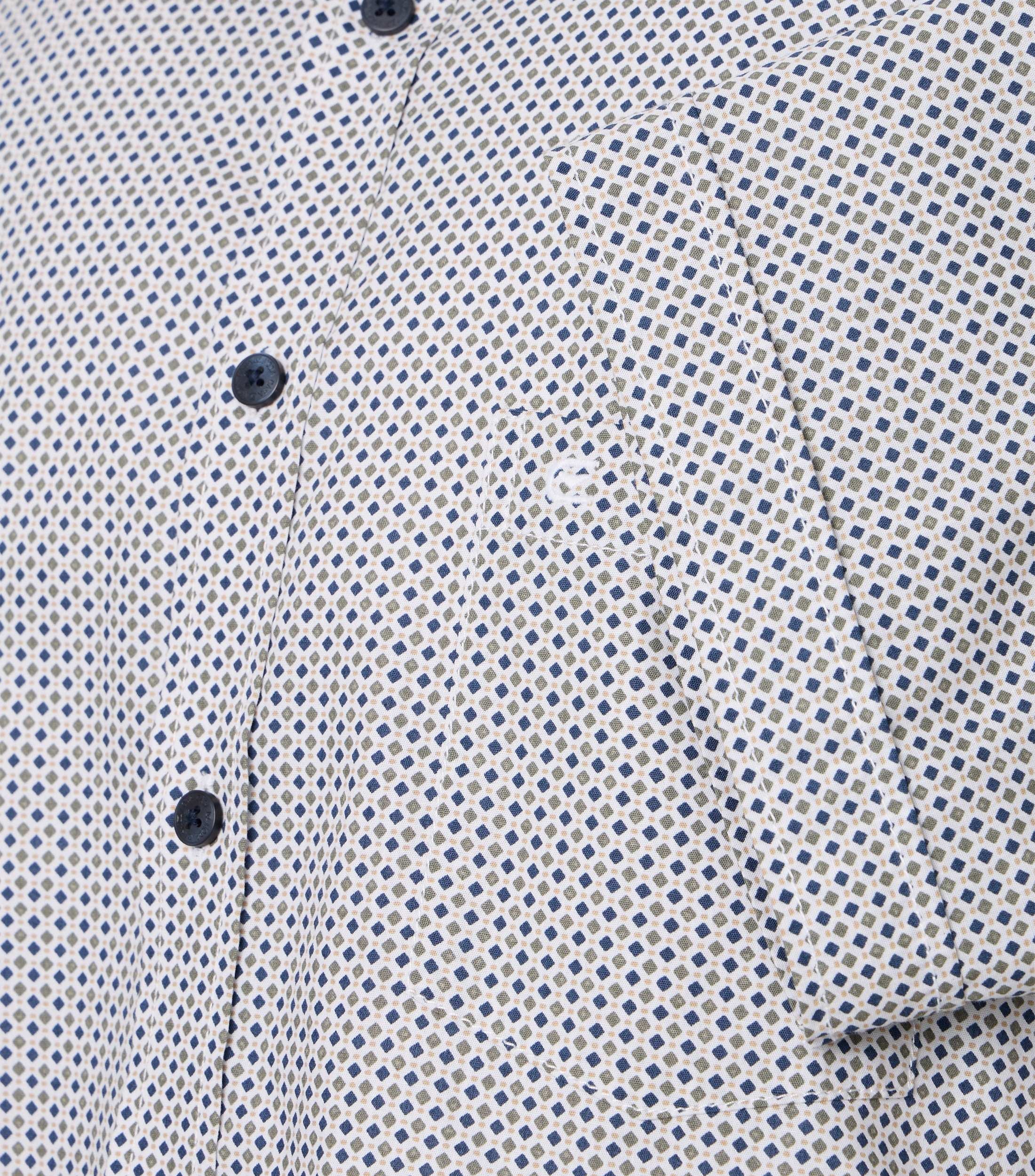 CASAMODA Herren Freizeithemd kurzarm weiß mit Minimal-Print, Comfort-Fit