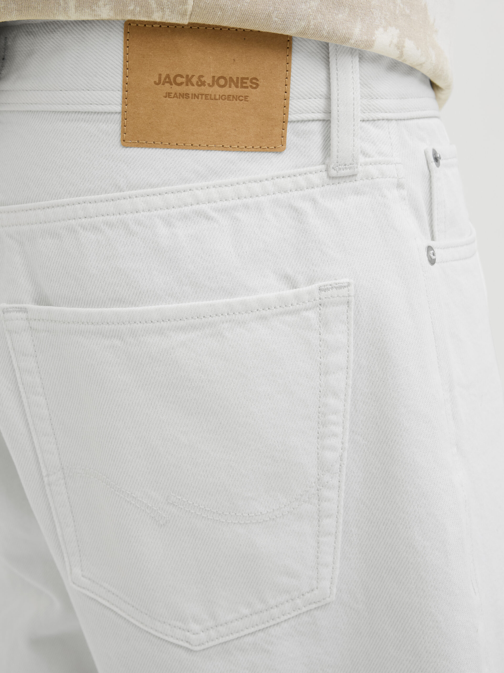 JACK&JONES Herren Baggy Denim Shorts JJIALEX High Waist Offwhite Denim