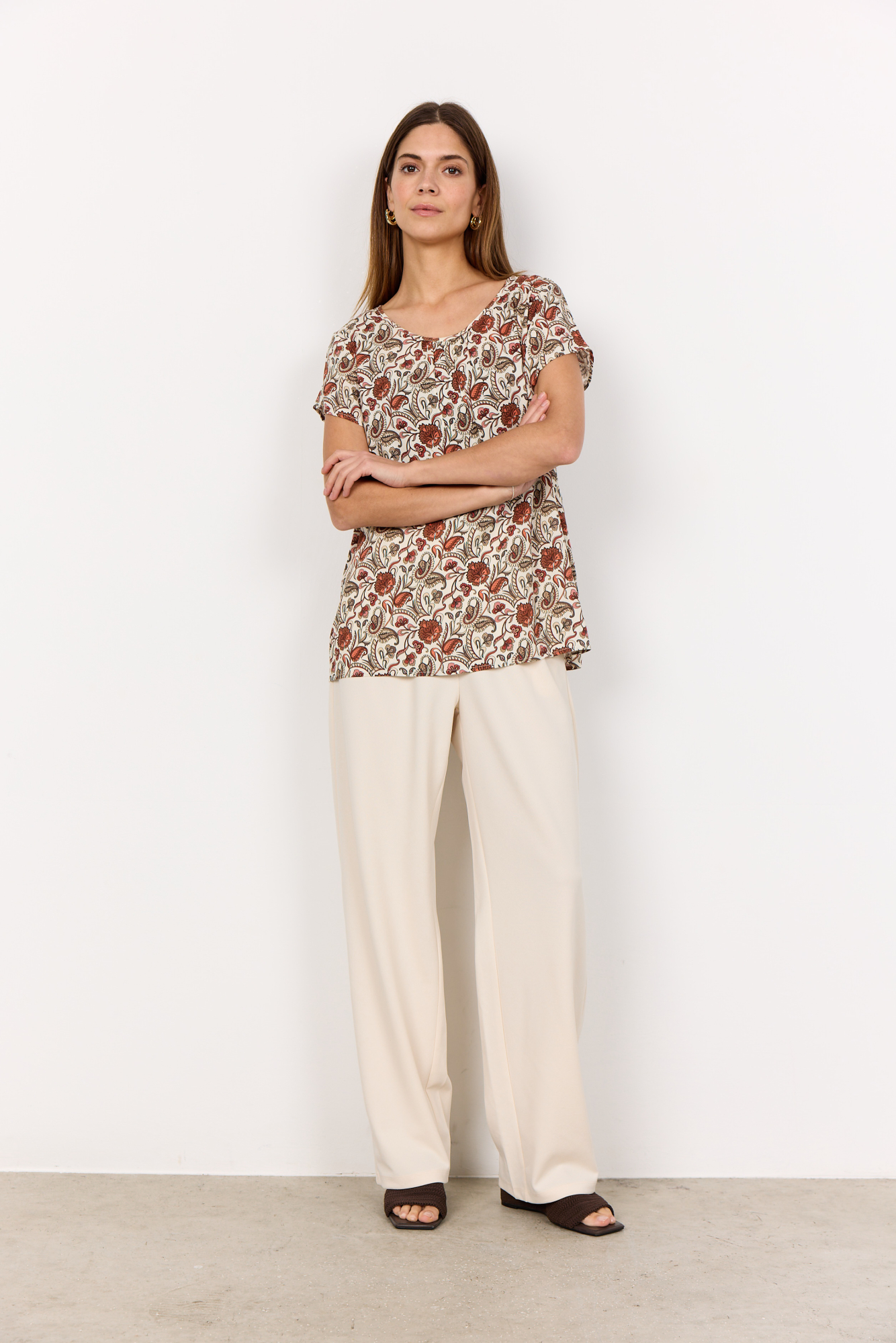 SOYACONCEPT Damen Bluse SC-SAMEA mit Blumenprint in Mineral Red