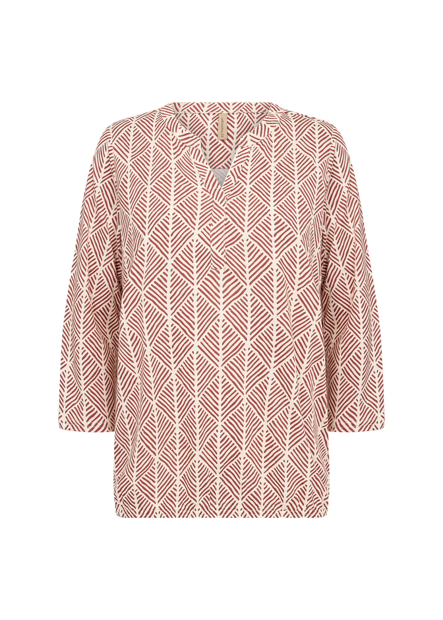 SOYACONCEPT Damen Bluse SC-FELICITY AOP mit Print und V-Ausschnitt