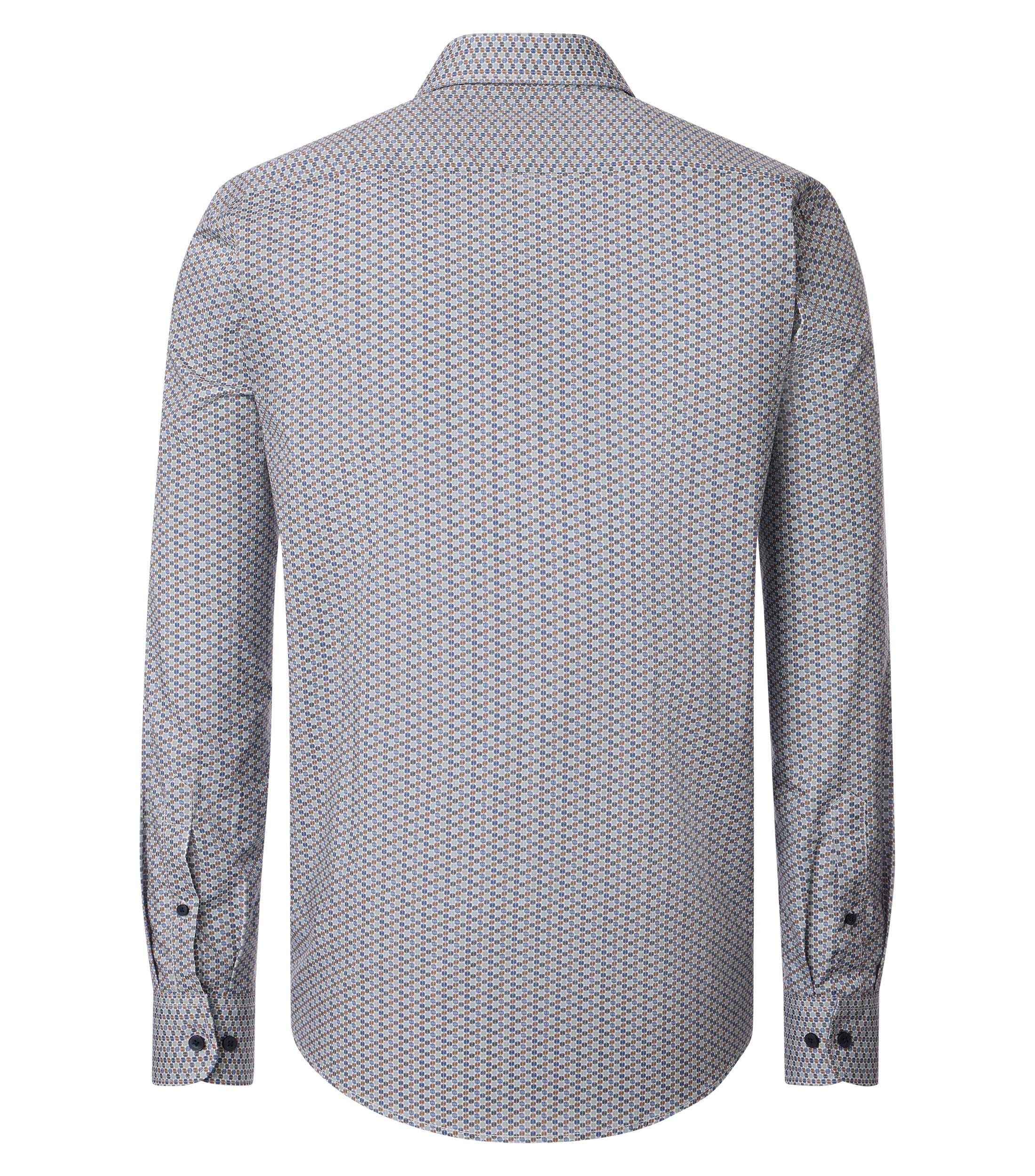 CASAMODA Herren Freizeithemd Comfort Fit blau Alloverprint Baumwolle