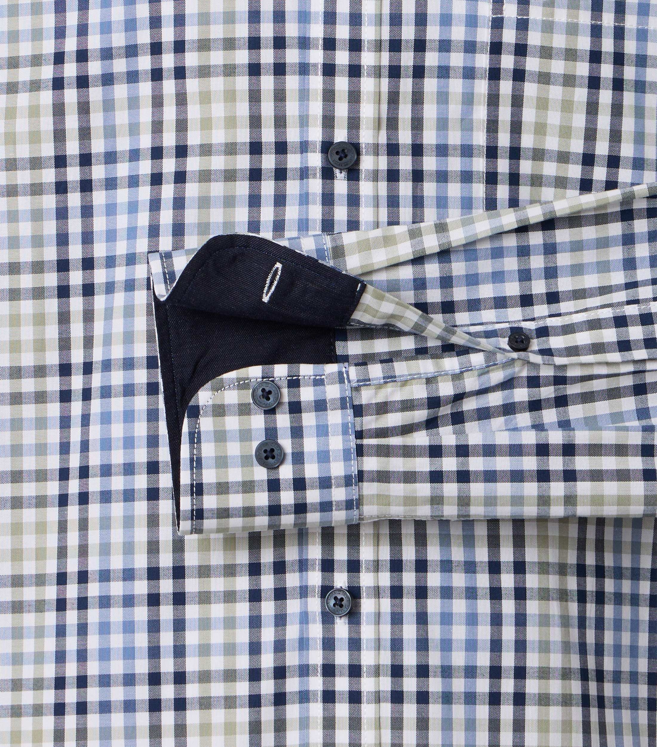 Casamoda Herren Freizeithemd Comfort Fit Baumwolle blau kariert bügelleicht