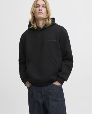 JACK&JONES Hoodie JCOFusion Scuba Sweat in Schwarz oder Grau – Relaxed Fit