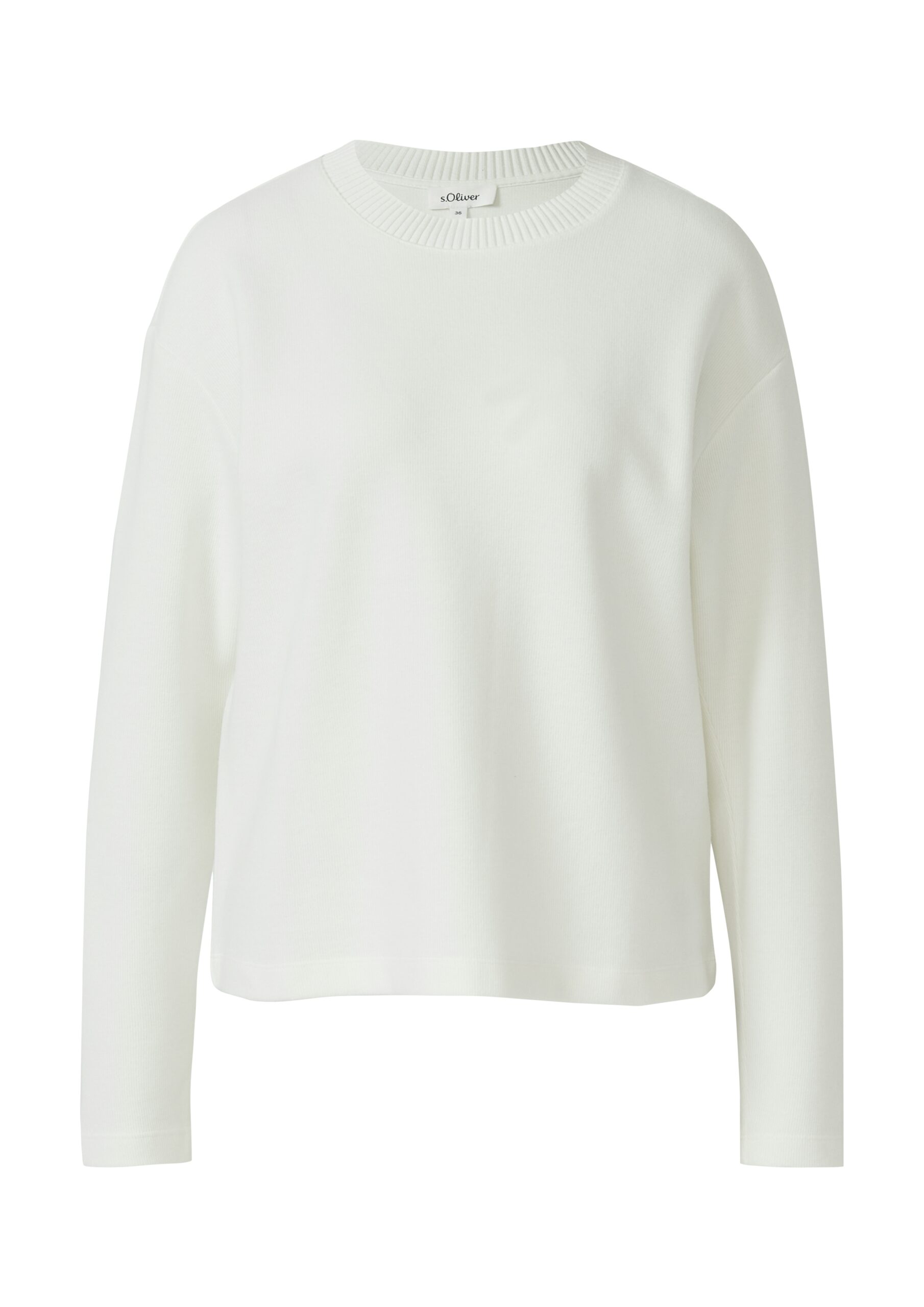S.OLIVER Damen Sweatshirt Relaxed Fit in Offwhite-Beige