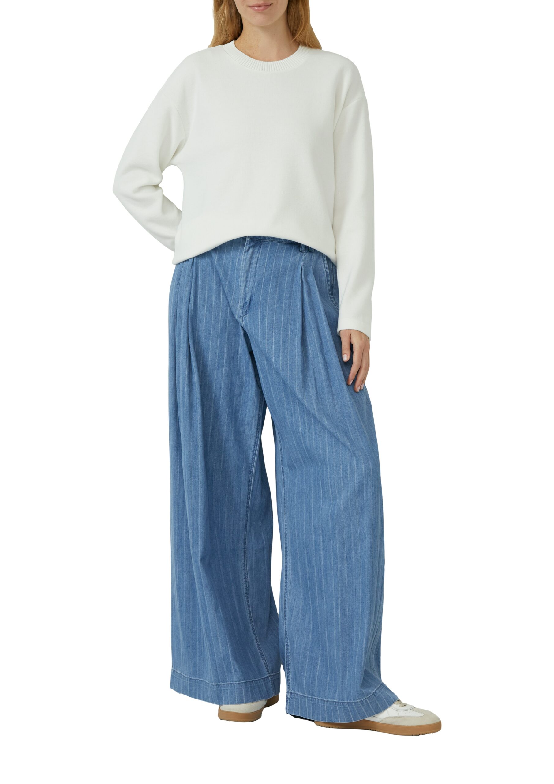 S.OLIVER Damen Sweatshirt Relaxed Fit in Offwhite-Beige