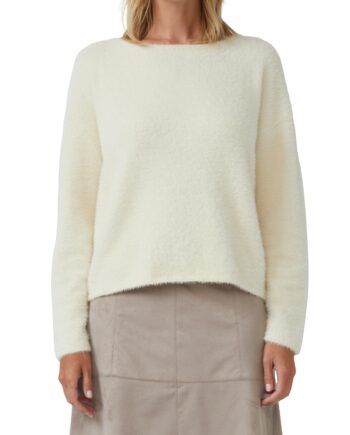 S.OLIVER Black Label Damen Pullover natur oder schwarz mit U-Boot-Ausschnitt