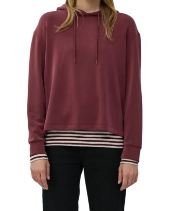 S.OLIVER Damen Kapuzensweatshirt grün & rot Scuba Hoodie