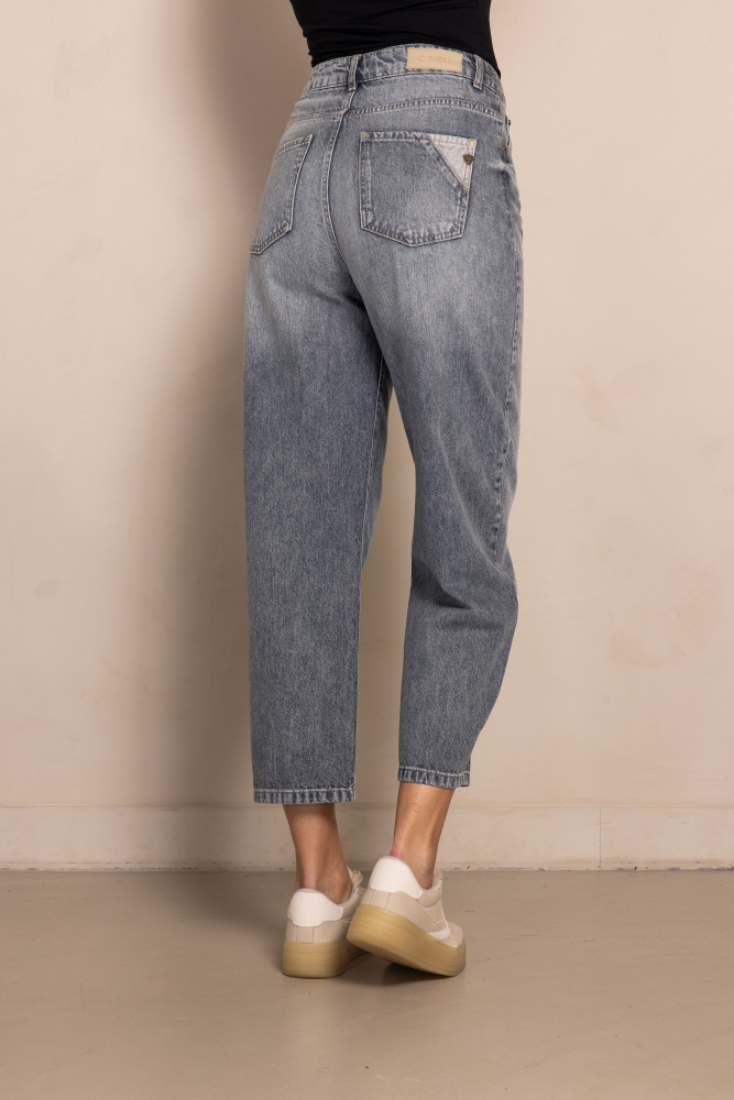 ZHRILL Damen Jeans ZHIZA grau im Used Look mit lässiger Karottenpassform