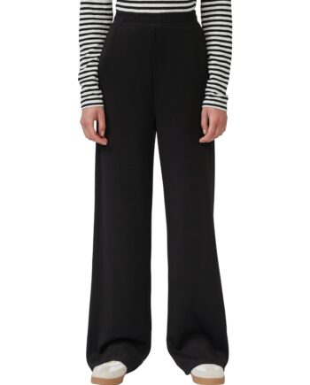 s.Oliver Damen Hose Scuba Jogg-Pant schwarz Wide Leg elastischer Bund