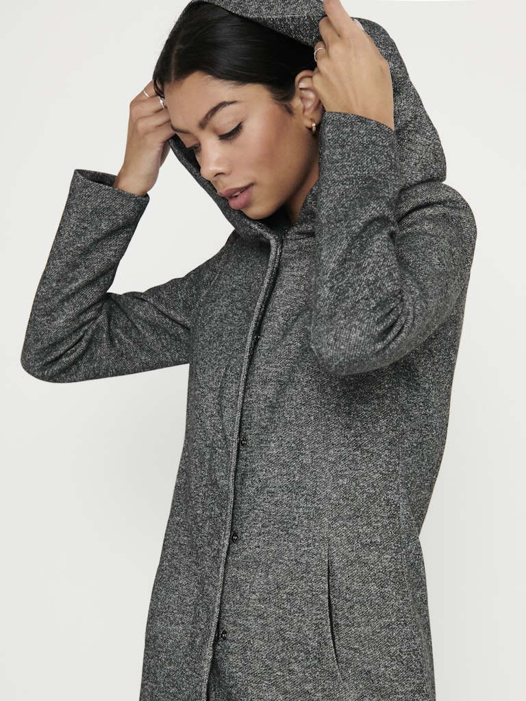 ONLY Damenjacke in Wolloptik Sedona in darkgrey und Walnut