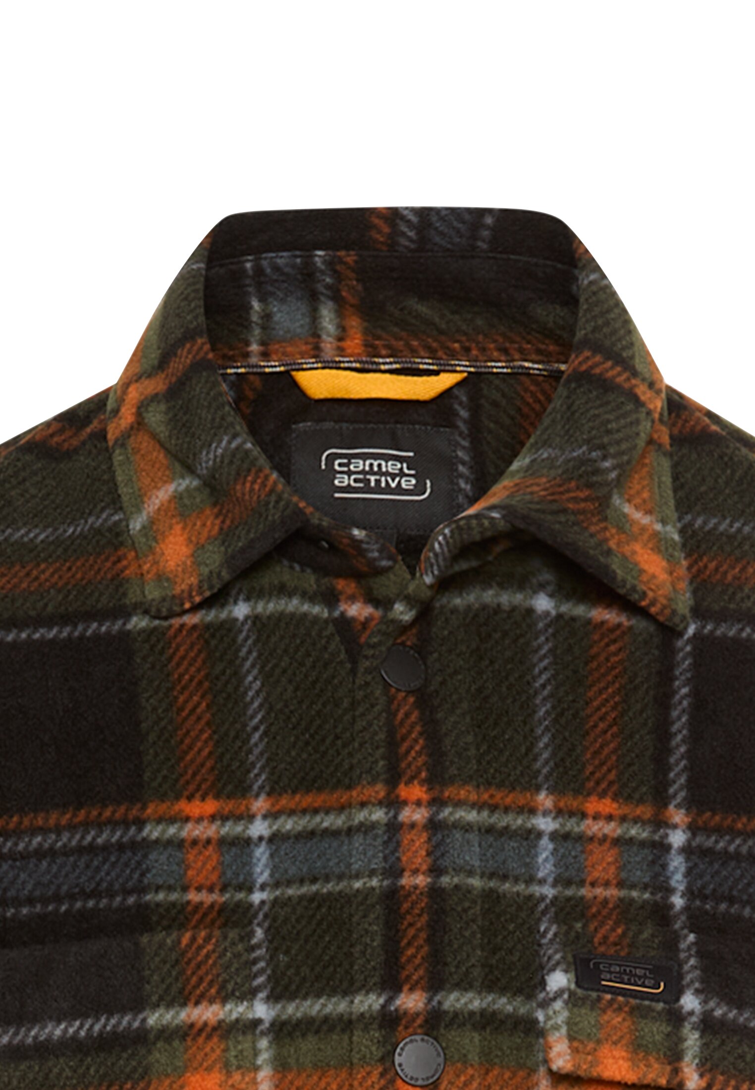 CAMEL ACTIVE Herren Fleece-Overshirt kariert orange