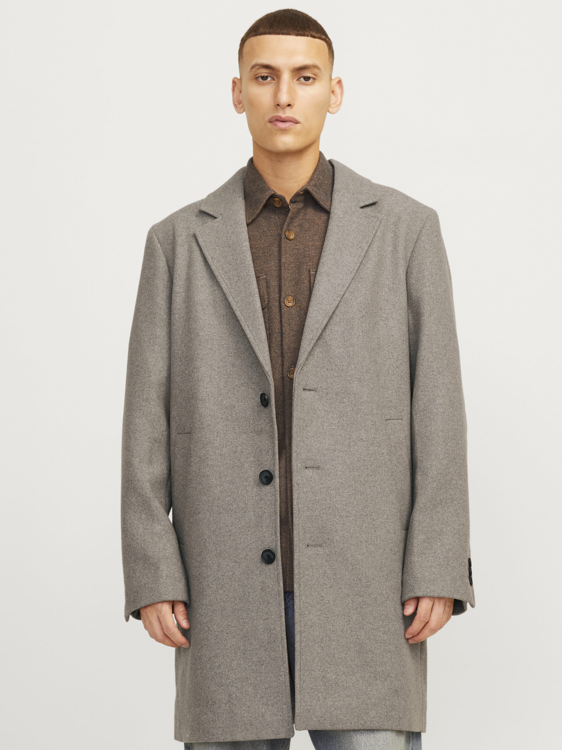 JACK&JONES Herren Woll-Kurzmantel HARRISON WOOL COAT beige