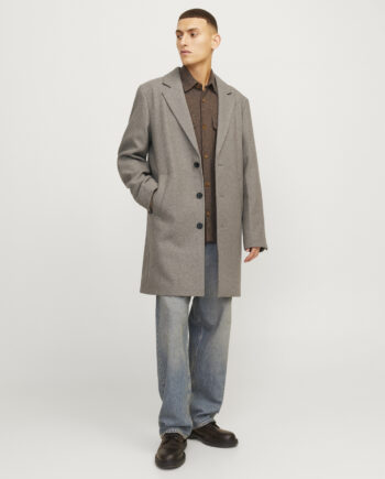 JACK&JONES Herren Woll-Kurzmantel HARRISON WOOL COAT beige