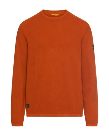 CAMEL ACTIVE Herren Rundhalspullover aus Baumwolle in Blau und Orange