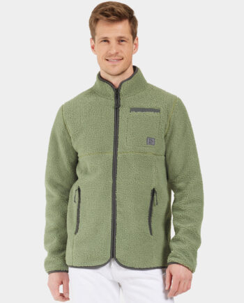 DIDRIKSONS Herren Teddy-Fleecejacke Phönix grün