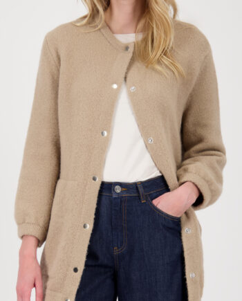 MONARI Damen lange Strickjacke truffle-beige mit weicher Haptik