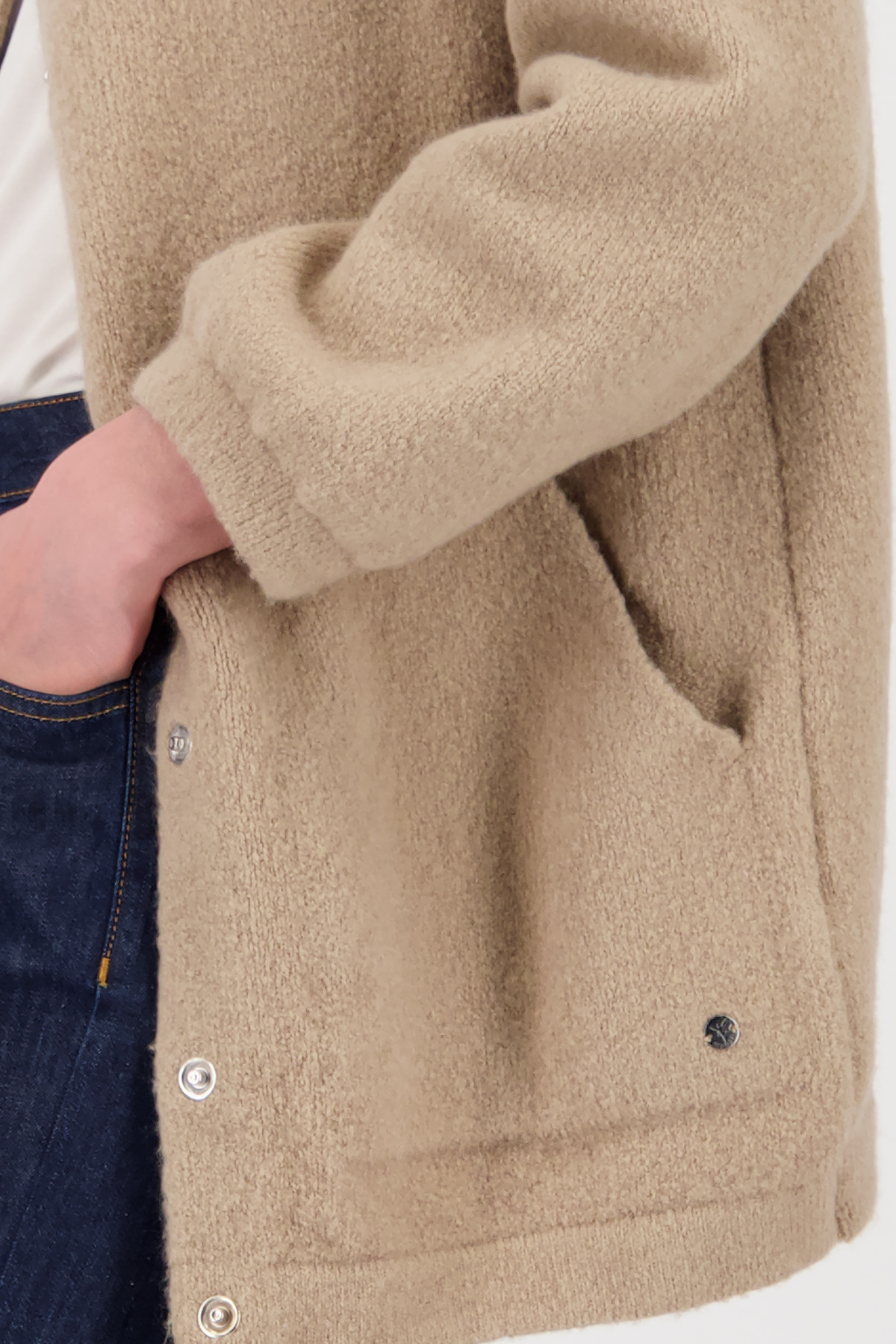 MONARI Damen lange Strickjacke truffle-beige mit weicher Haptik