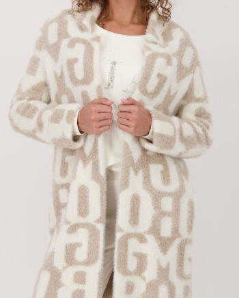 MONARI Damen Jacke truffle-beige mit Schriftmuster und Eingrifftaschen
