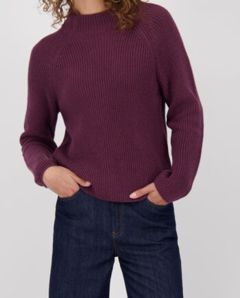 MONARI Damen Strickpullover bordeaux mit Stehkragen Regular Fit