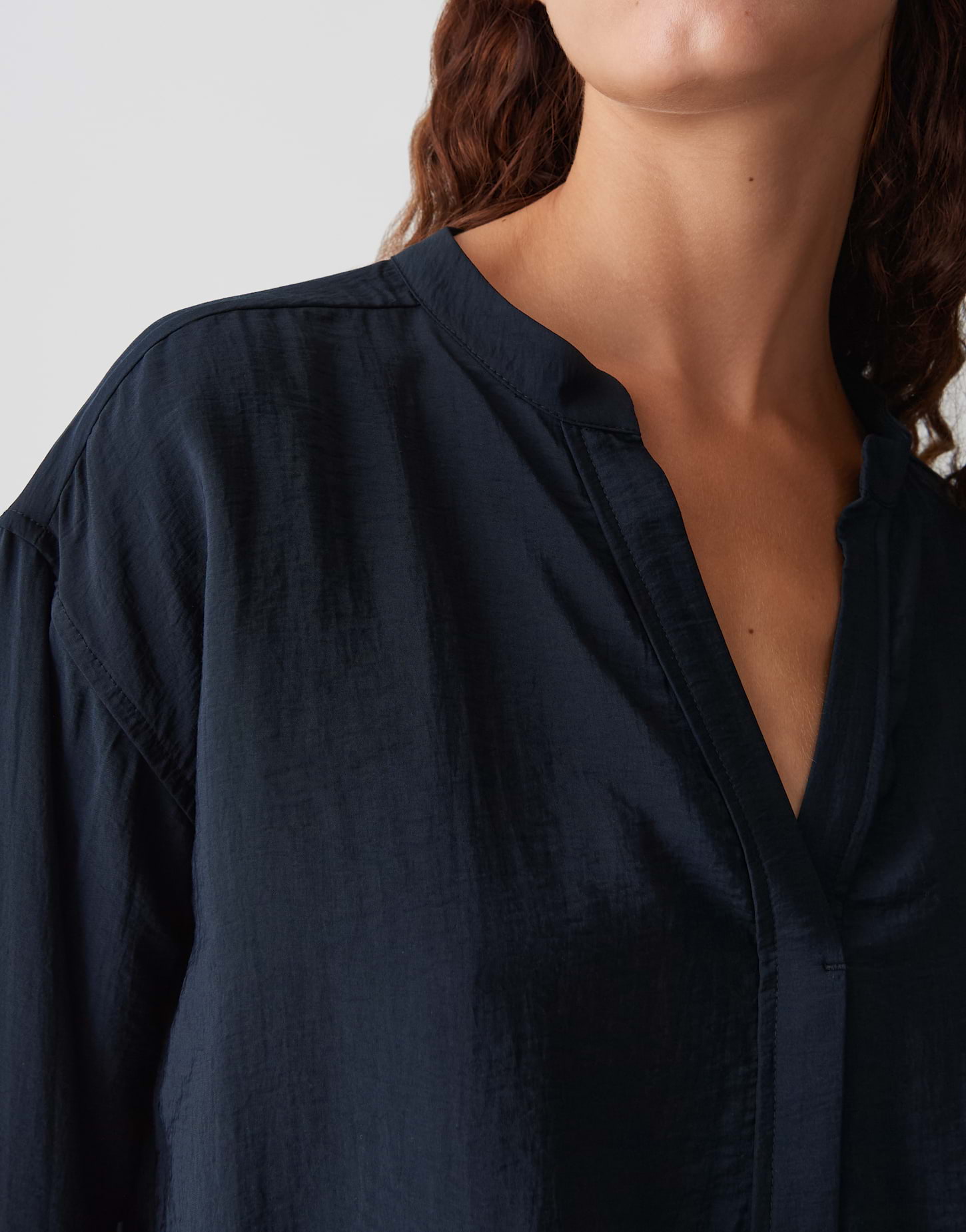 OPUS Damen Tunikabluse Femyn Loose dunkelblau mit V-Ausschnitt