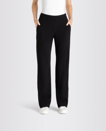 MAC Damen Wide-Leg Hose Chiara Jersey mit elastischem Bund in Schwarz, Grau, Braun