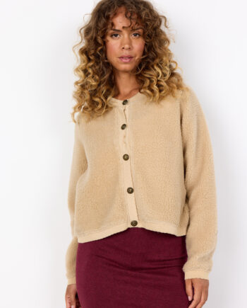 SOYACONCEPT Damen Strickjacke Onyx beige mit Knopfverschluss