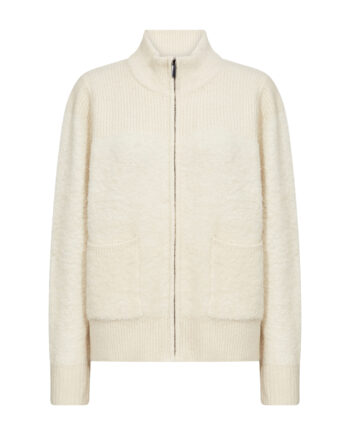 SOYACONCEPT Damen Strickjacke Venche beige mit Zipper und Taschen