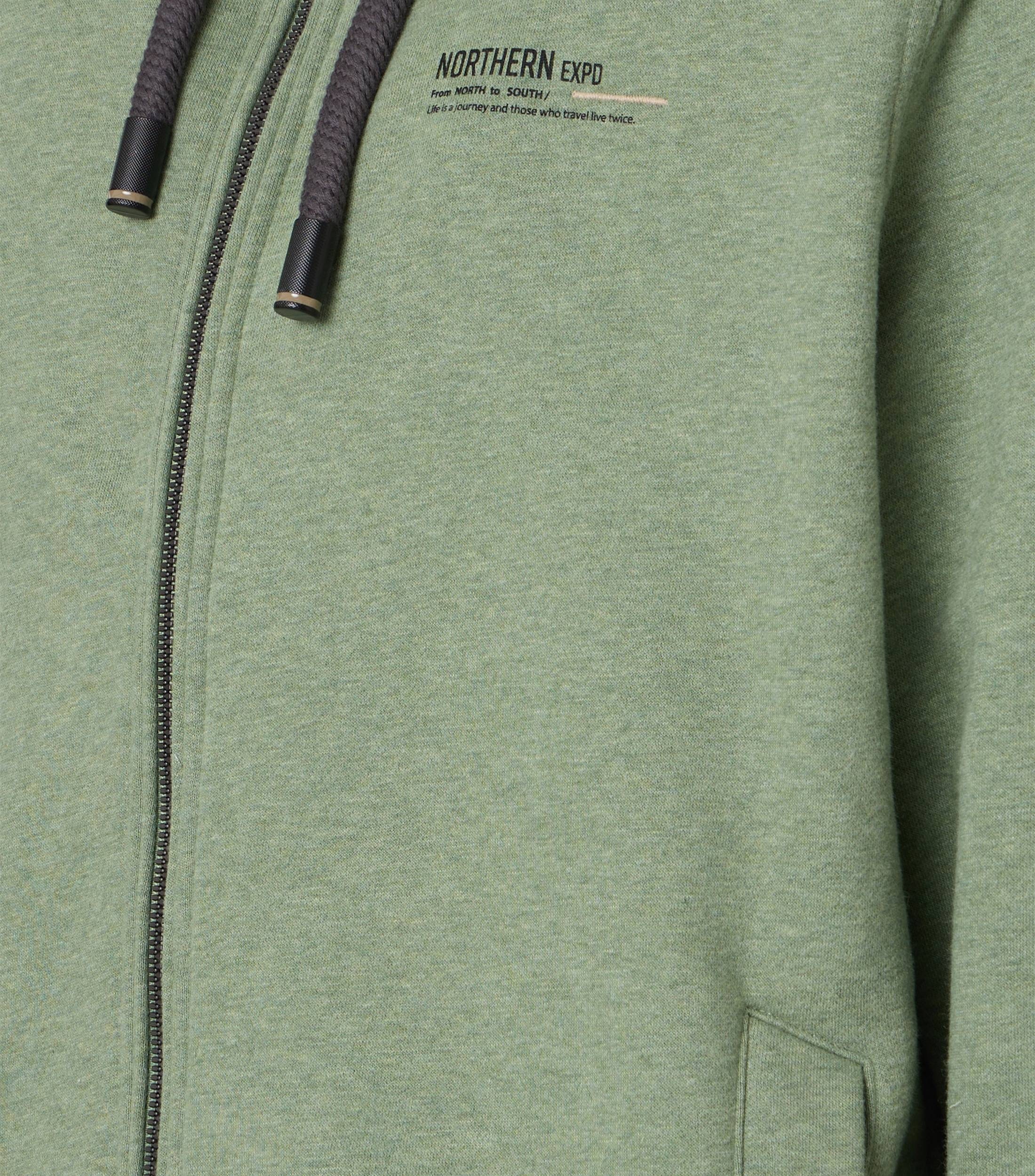 CASAMODA Herren Kapuzensweatjacke aus Baumwolle in Grün oder Anthrazit