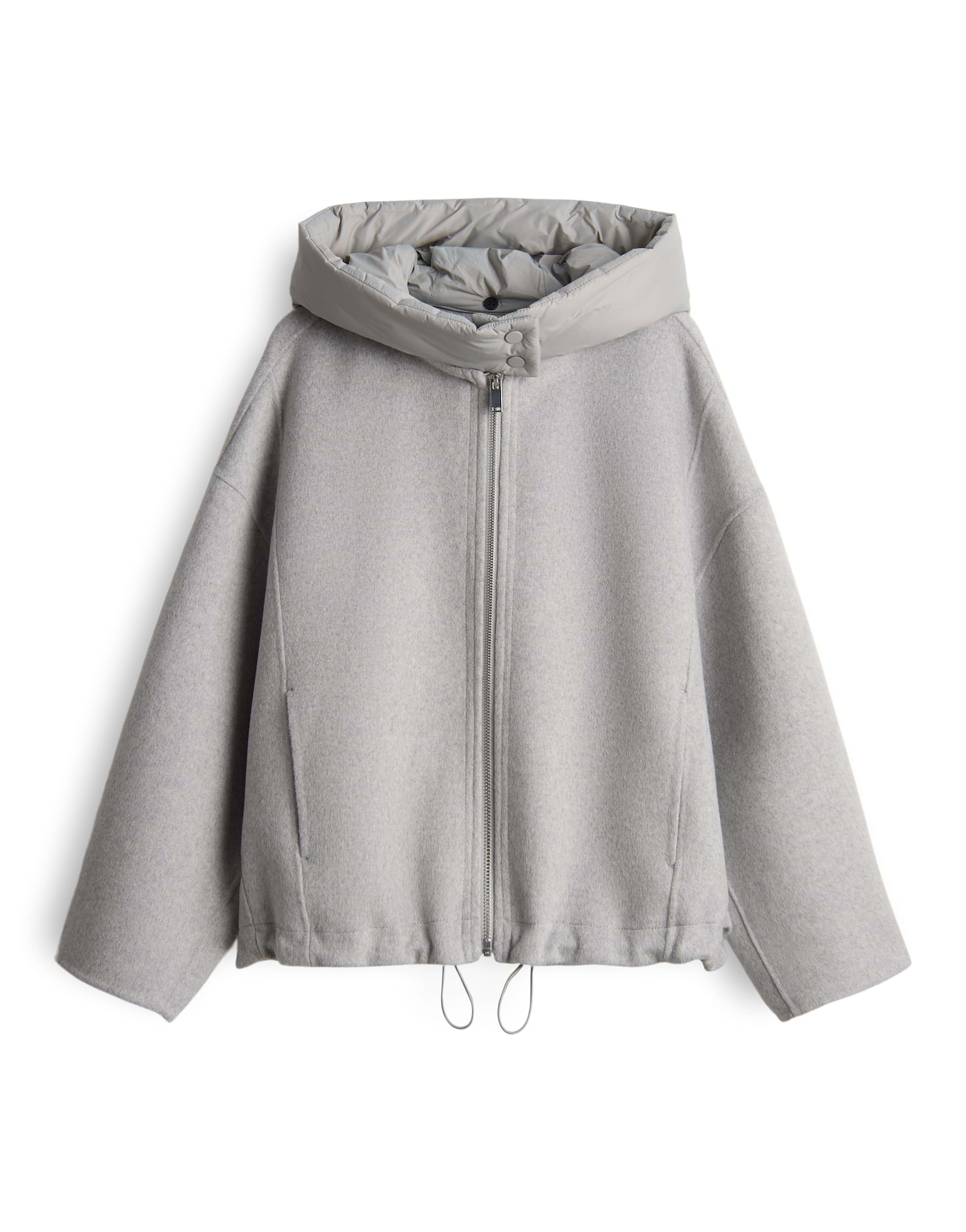 OPUS Damen Woll-Kapuzenjacke HIKONA in hazy fog melange grau