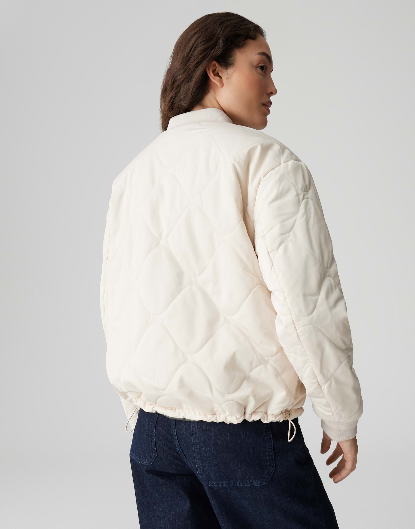 OPUS Damen Wendejacke Hailinu offwhite und schwarz mit Blousonkragen