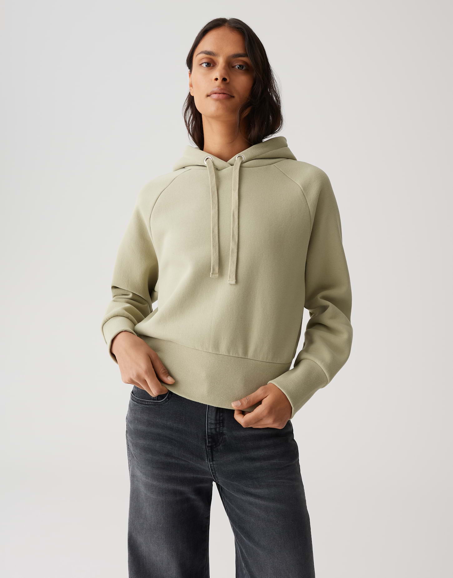 OPUS Damen Sweatshirt Gesika soft matcha grün mit Kapuze