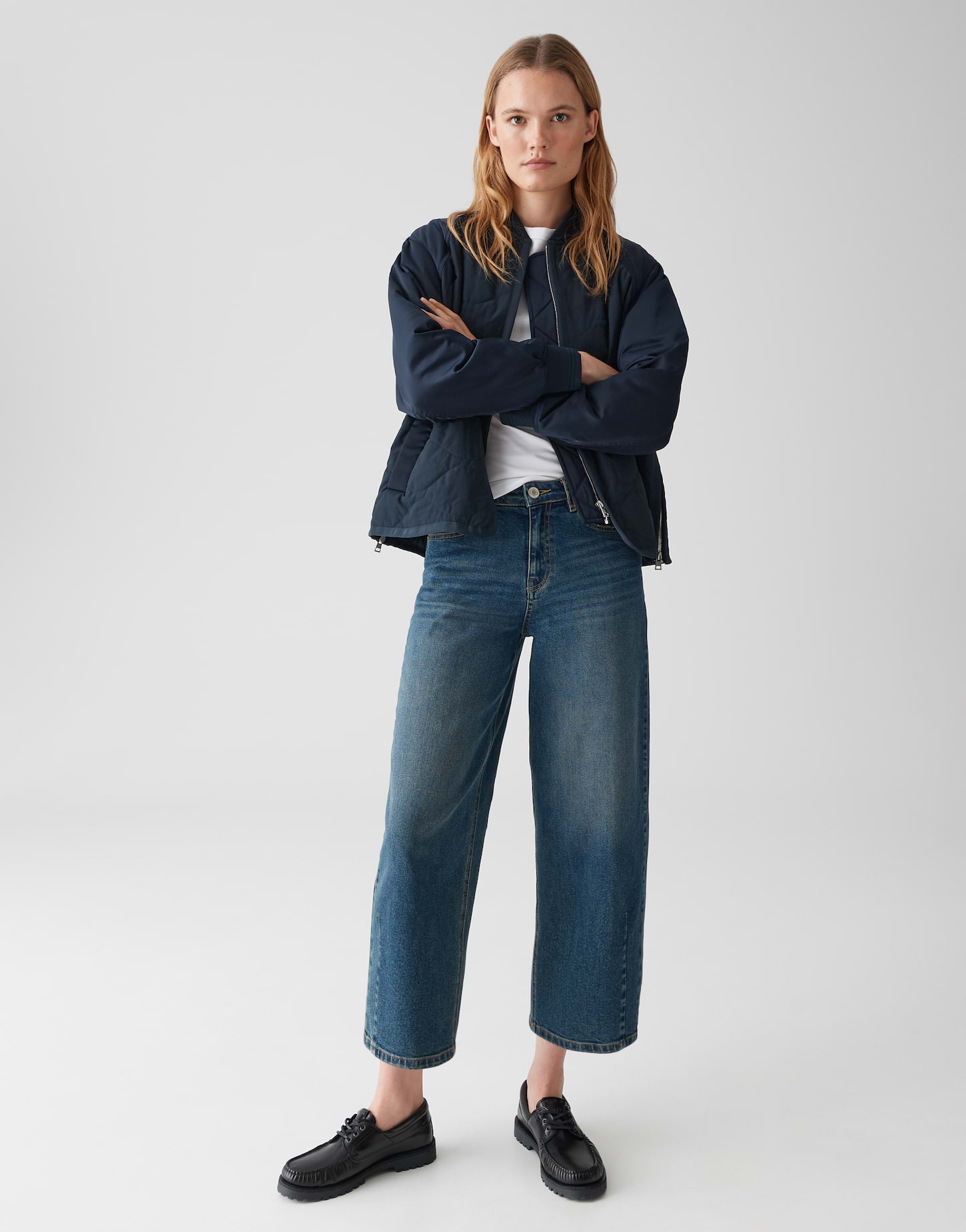 OPUS Damen Loose-Fit Jeans Lolah modern mid retro blue