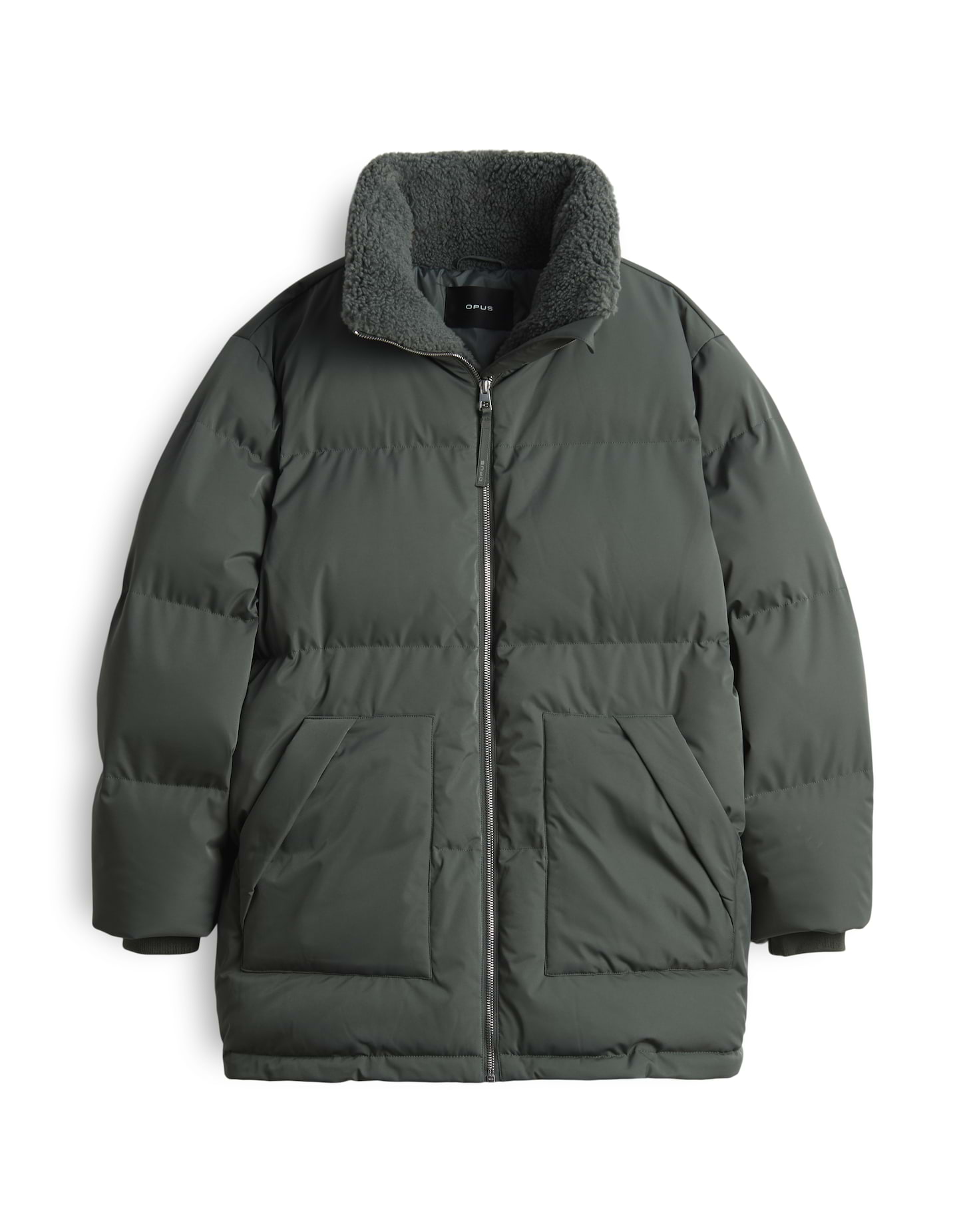 OPUS Damen Stepp-Parka HILEEN Dark Sage Grün mit Teddyfutter & Kapuze