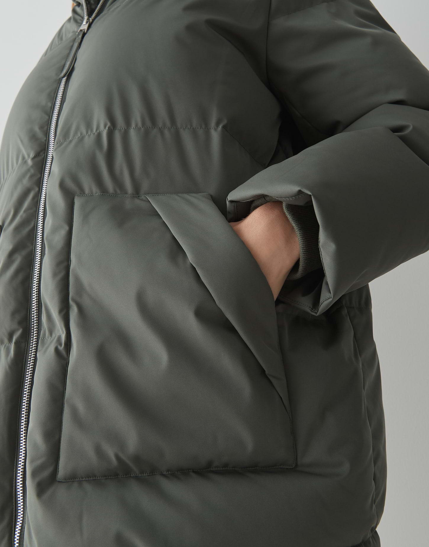 OPUS Damen Stepp-Parka HILEEN Dark Sage Grün mit Teddyfutter & Kapuze